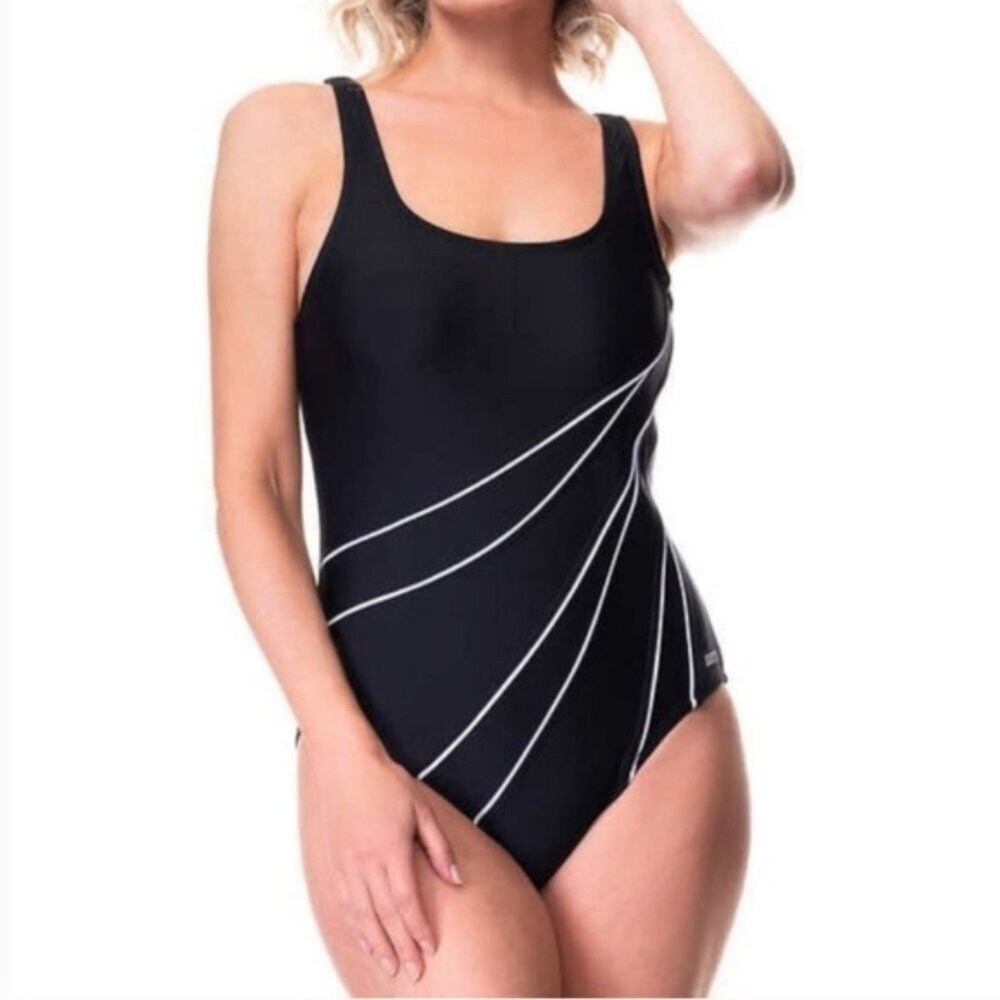 Roots NEW One Piece Swimsuit Padded Racer Back Bathing Suit Bikini Minimal Beach